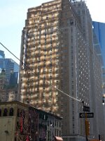 Sun reflecting off bank of windows