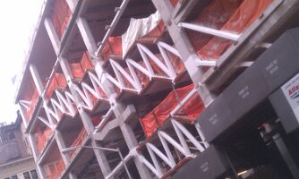 M-shaped construction bracing